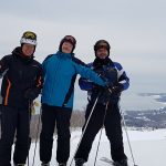 3 skiers